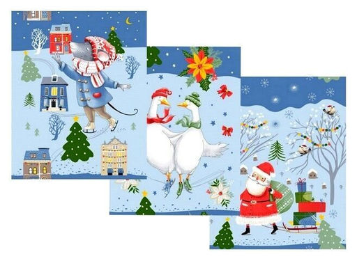 К-т полотенец Зимний день 50*60 см. - 3 шт. вафля хлопок 100% - Лен поволжья фото 2