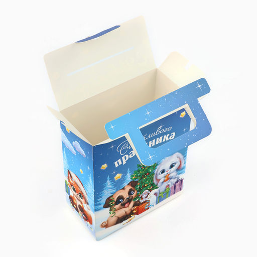 Коробка подарочная новогодняя складная с 3D эффектом Мишка с подарком, 18?15?7.5 см