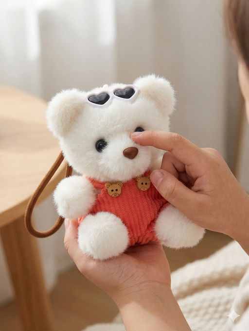 Мягкая игрушка на подвесе «Мишка в очках» 12 см