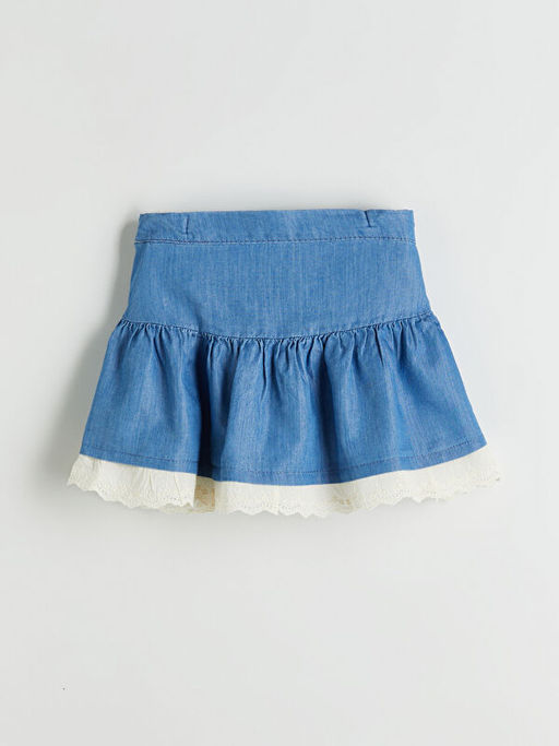 Beli Lastikli K?z ?ocuk Jean Etek