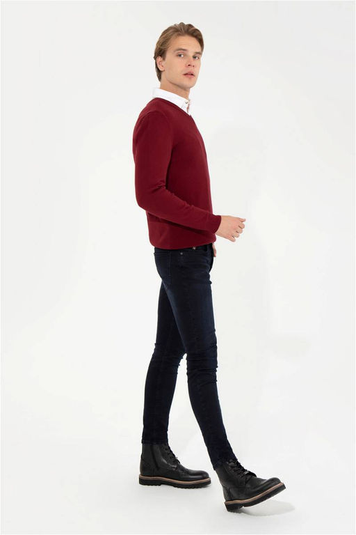 U. S. Polo Assn Мужской бордовый красный базовый трикотажный свитер с v-образным вырезом Неожиданная скидка в корзине - U.s. polo assn фото 3