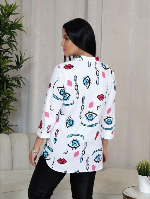 Жанетта туника женская (полоса синий) - Lovetex фото 18