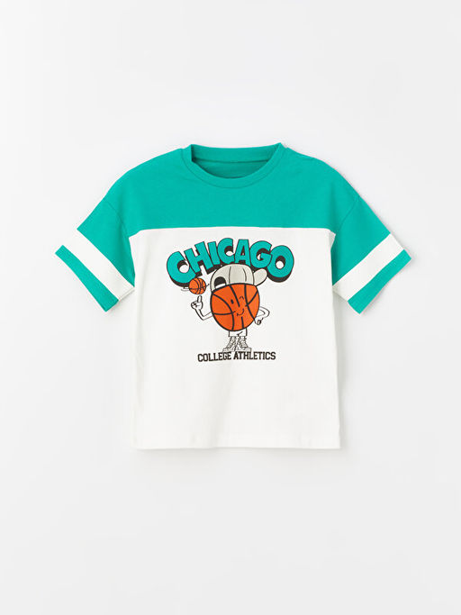 Bisiklet Yaka K?sa Kollu Bask?l? Erkek Bebek Ti??rt ve ?ort 2li Tak?m - Waikiki фото 2