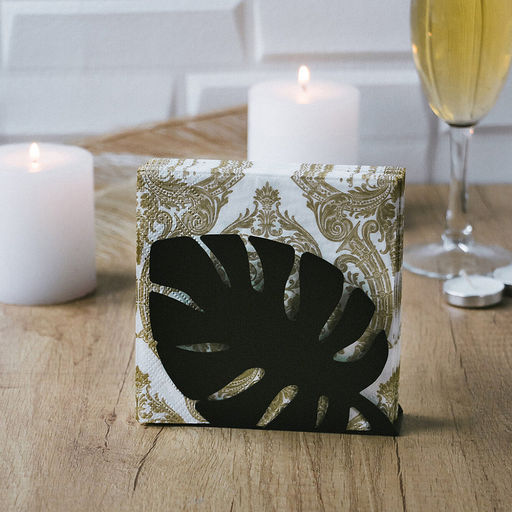 Салфетница металлическая Монстера 12х13,1х9,5см, черный (Россия) - Домашняя мода фото 2