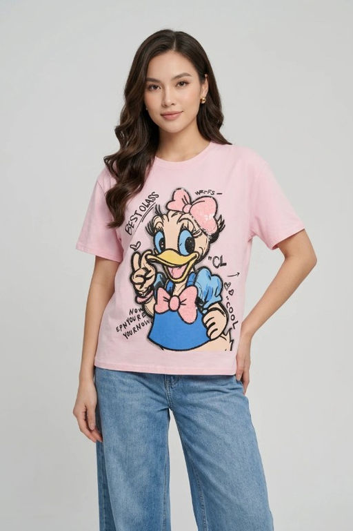 K13601 Футболка OVER SIZE (хлопок) РОЗОВЫЙ