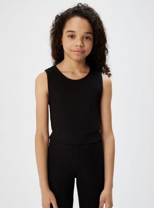20240140001, Майка-топ детский для девочек Imanpa_top черный - Acoola фото 2