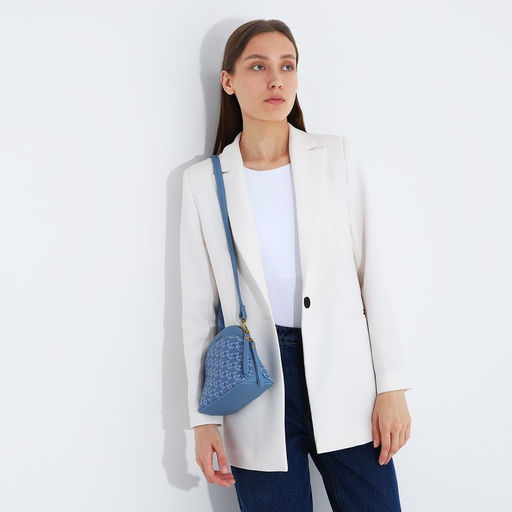 Сумка кросс-боди на молнии, цвет голубой - Simaland фото 8