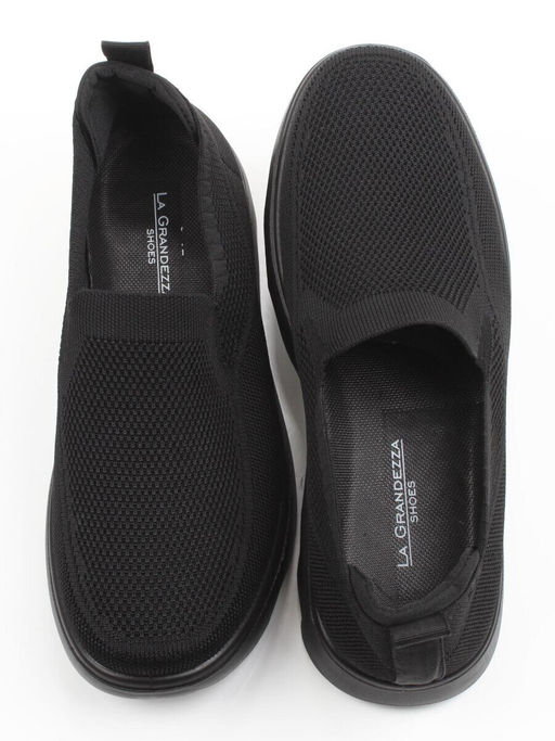 05-TEX-D03-07 BLACK Полуботинки спортивные летние мужские (текстиль)