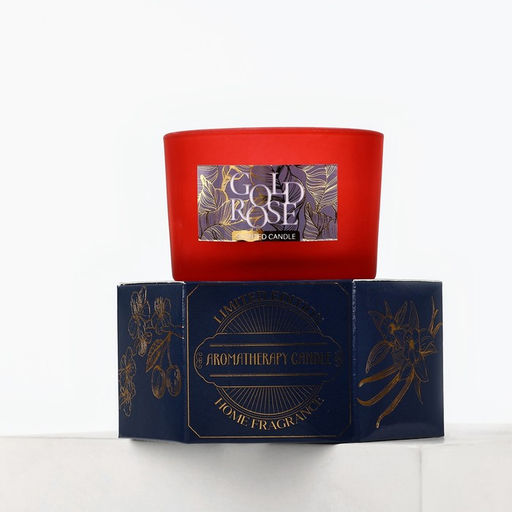 Свеча ароматическая в стекле «Gold rose»аромасвеча, аромат роза, 5×7.1 см.