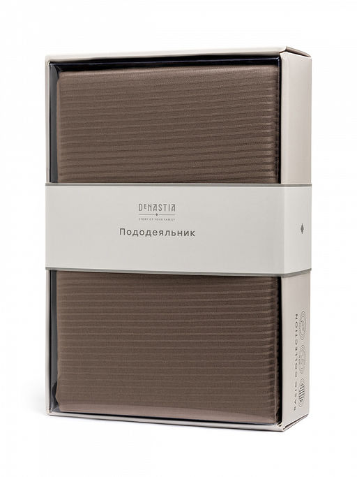 Пододеяльник сатин-страйп 175x210 коричневый сатин - Denastia фото 5