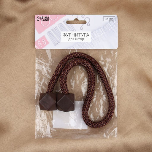 Цена за 3 шт. Подхват для штор Камушки, d = 3 51 см, цвет тёмно-коричневый - Арт узор фото 5