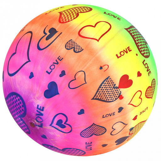 Мяч игровой Сердечки д18см, радужный, ПВХ (Китай) - Домашняя Мода фото 3