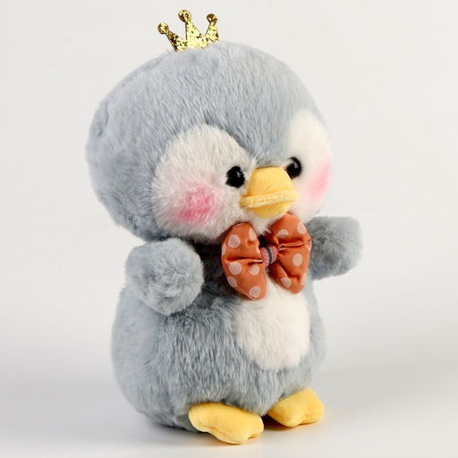 Мягкая игрушка «Пингвин» с бантиком, 21 см, цвет серый