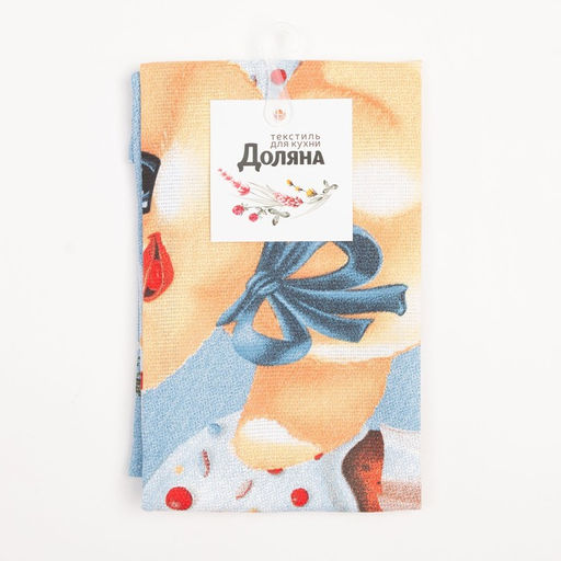 Цена за 2 шт. Полотенце «Доляна. Цыплёнок и куличи», 35×60 см, 100% хл, рогожка 164 г/м²