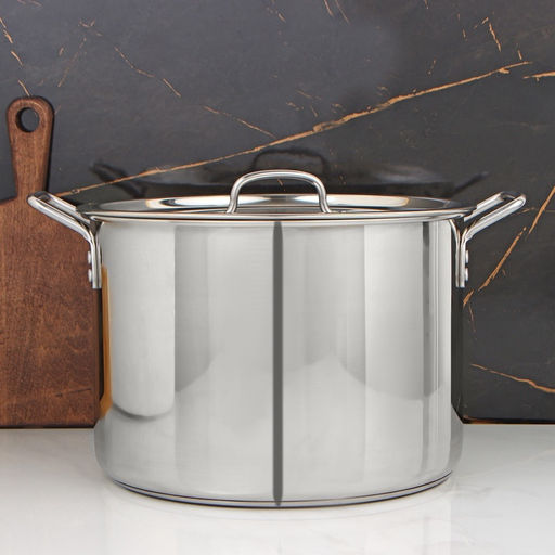 Котёл Катунь «Общепит», 20 л, d=35 см, h=24 см, с крышкой, капсульное дно, индукция, нержавеющая сталь, хромированная