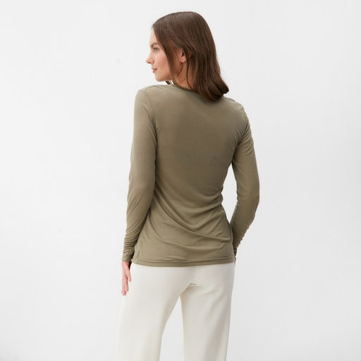 Лонгслив женский KAFTAN: Basic line, хаки, размер 48-50