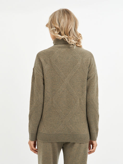 водолазка женская из шерсти с узором ромбы - Glenfield фото 7