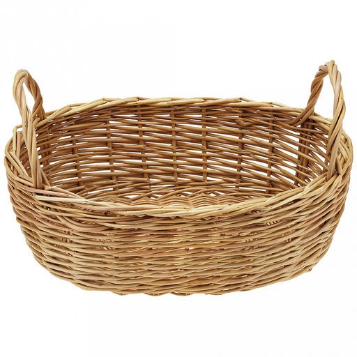 Корзинка плетеная №2 34х25х10см, овальная, глубокая, дно и стенки из ивовой лозы, с ручками, ручное плетение (Россия) - Домашняя мода фото 2