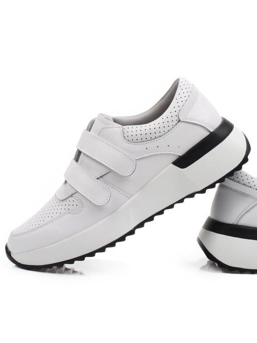 03-YG452-1 WHITE Кроссовки женские (натуральная кожа)