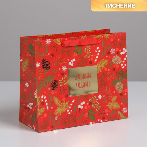 Пакет подарочный новогодний ламинированный «Время волшебства», ML 27 х 23 х 11.5 см