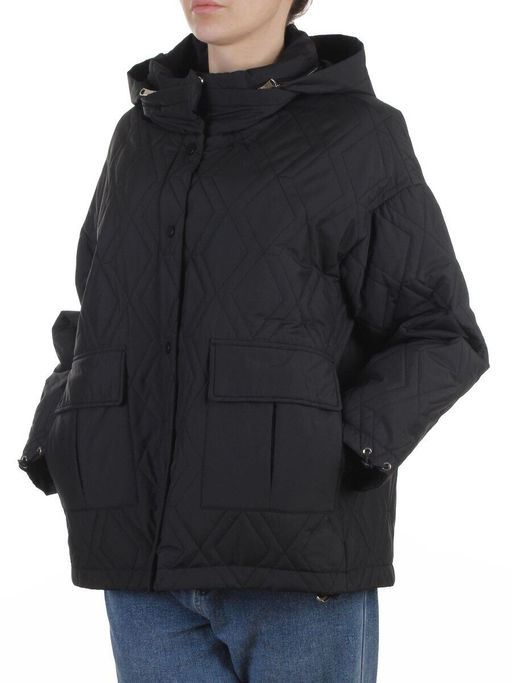 BM4836 BLACK Куртка стеганная демисезонная женская (50 гр. холлофайбер)
