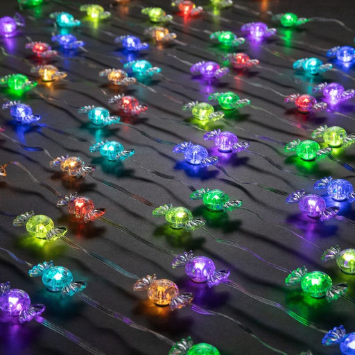 Умная гирлянда Нить 10 м с насадками Конфетки, IP20, прозрачная нить, 66 LED, свечение RGB, USB - Luazon lighting фото 3