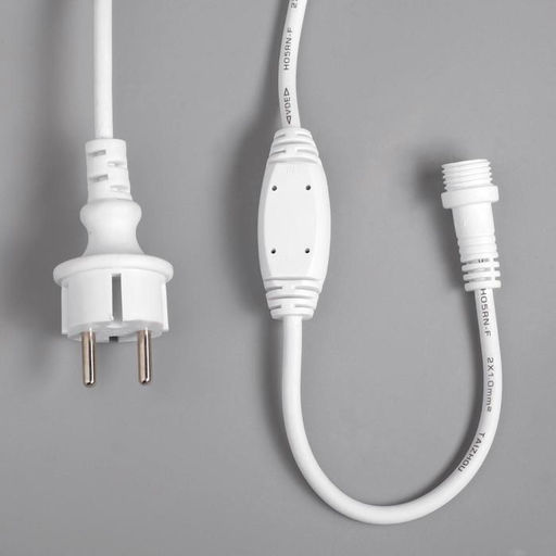 Гирлянда «Бахрома» 3×0.9 м, IP65, УМС, белая нить каучук, 144 LED, свечение синее, 220 В
