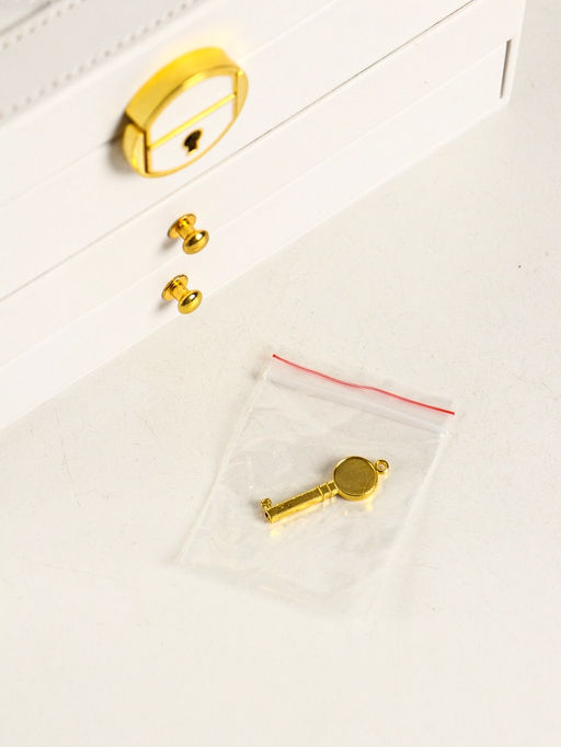 Шкатулка для украшений Miguel, 3 яруса, белая, 23×17.5×13.5 см