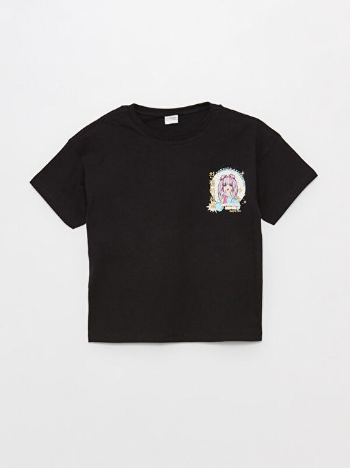 Bisiklet Yaka Bask?l? K?sa Kollu K?z ?ocuk ?ortlu Pijama Tak?m? - Waikiki фото 2