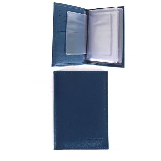 Обложка для автодокументов Croco-АВ-101 н/к, синий бергамо (47) 264755