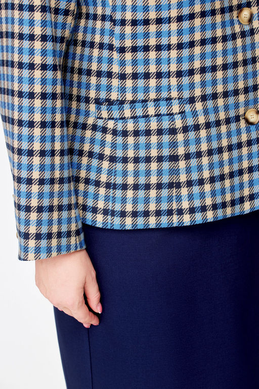 Костюм Swallow 687 бежево-голубая клетка+синий фото 11