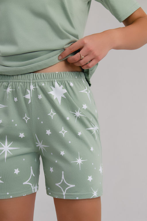 Арт. 9175 Пижама с шортами 42-50 (5шт) Цвет:полынь - Калинка фото 5