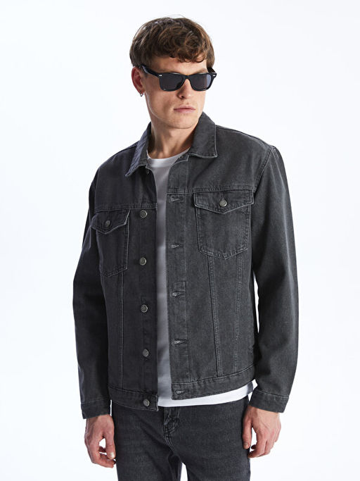 Standart Kal?p Erkek Jean Ceket