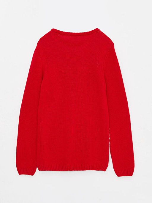 Bisiklet Yaka Y?lba?? Temal? Uzun Kollu K?z ?ocuk Triko Kazak - Waikiki фото 2