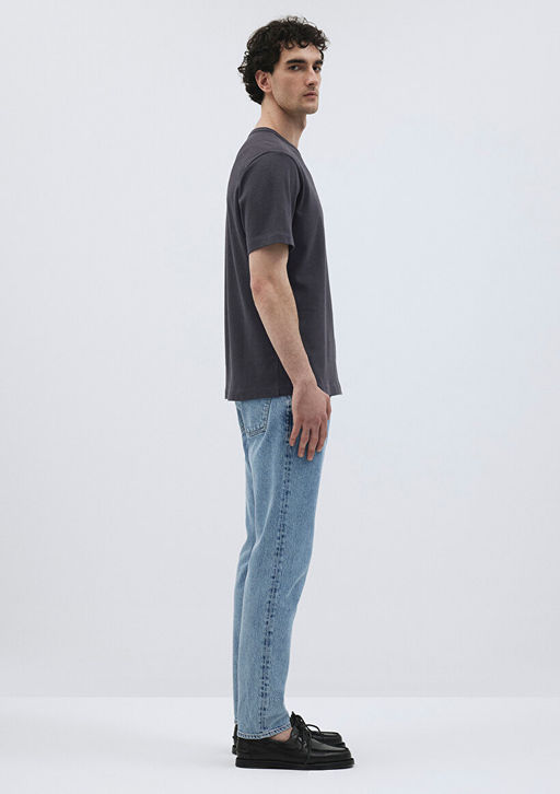 Antrasit Premium Basic Tisort - Mavi фото 4