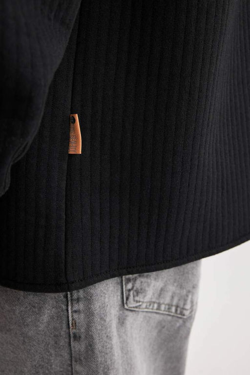 Стеганая куртка-рубашка стандартного кроя с длинными рукавами - Defacto фото 9