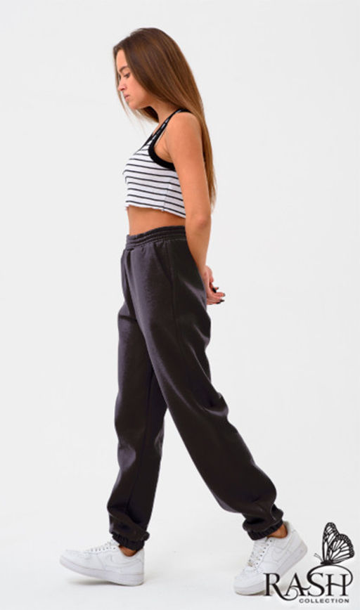 Джоггеры с начесом черные Цвет:как на фото