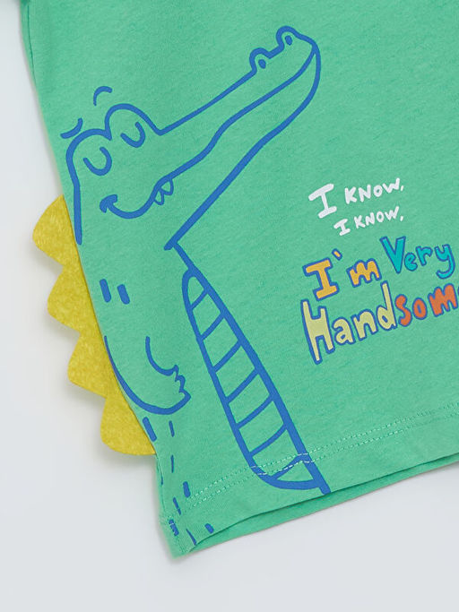 Bisiklet Yaka Bask?l? Erkek Bebek Ti??rt - Waikiki фото 2