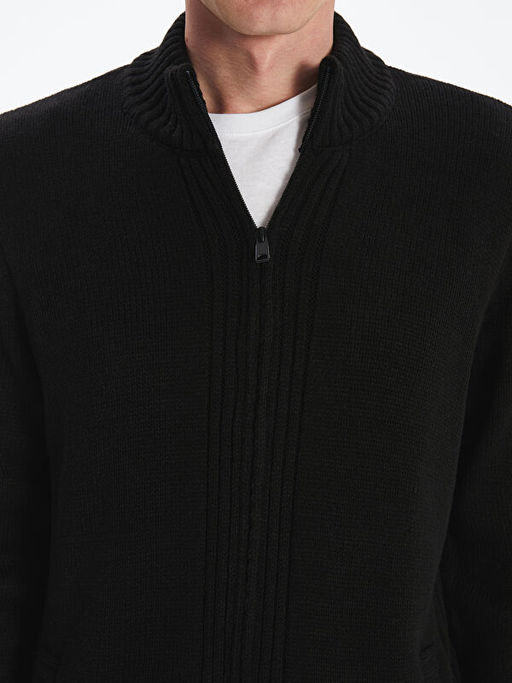 B?y?k Beden Standart Kal?p Dik Yaka Erkek Triko H?rka