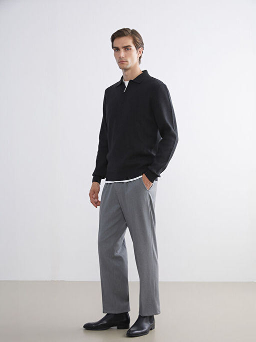 Polo Yaka Erkek Triko Kazak