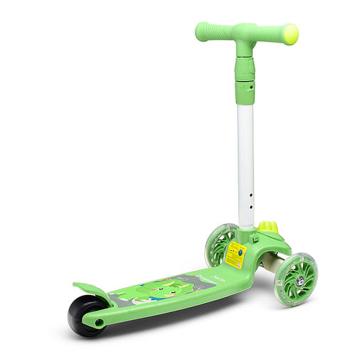 Самокат 3-х кол., зеленый, PU, в коробке