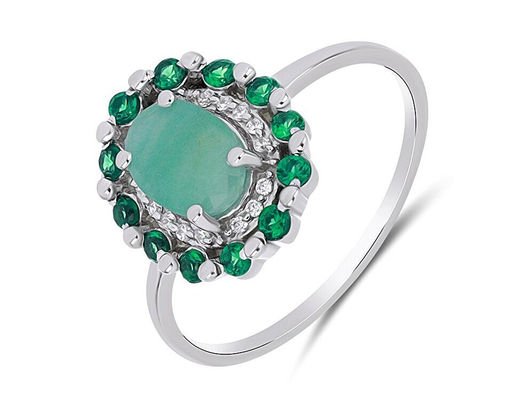 Кольцо, изумруд берилл , наноизумруд, Снежана
