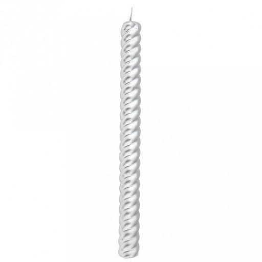 Свеча "Большая" д2,2см, h26см, парафин, серебряный, время горения 8 часов, 81гр, "Барокко-3" (Россия)