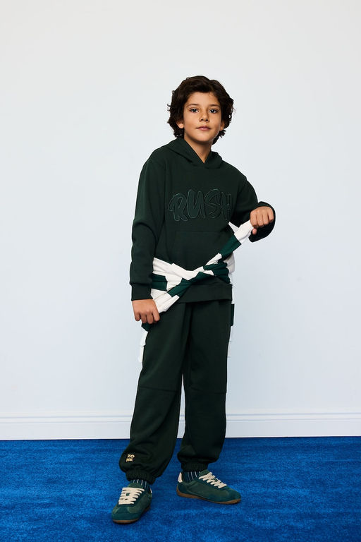 Oversize Geni_ Kal_p Kap__onlu Bask_l_ __i Yumu_ak T_yl_ Sweatshirt Erkek _ocuk - Defacto фото 2