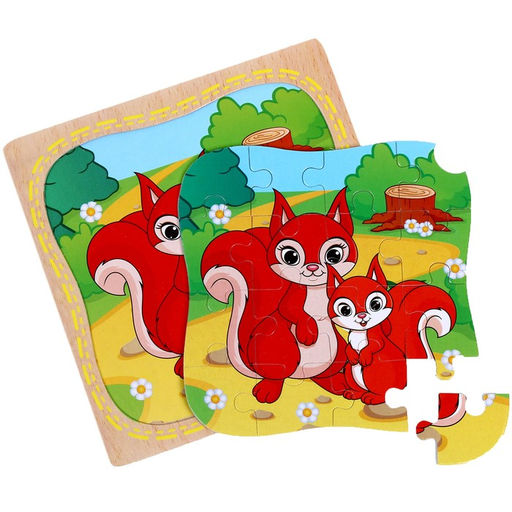 Пазл в рамке Бельчонок и мама - Лесная мастерская фото 5