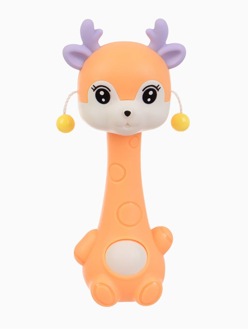 Погремушка-прорезыватель «Оленёнок Софи» 2 в 1, от 3 мес. оранжевый/фиолетовый