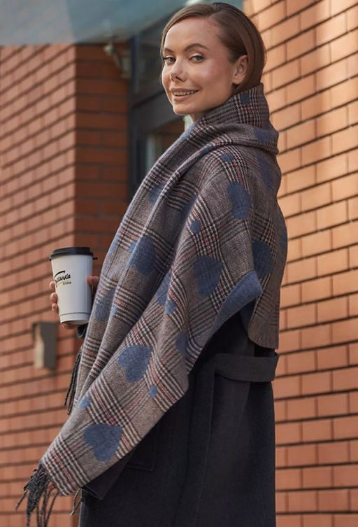 в составе ШЕРСТЬ и КАШЕМИР Большой, мягкий, теплый однотонный двусторонний палантин. - Tantino фото 13