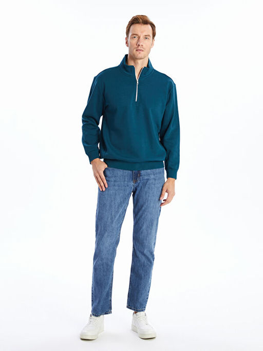 Dik Yaka Erkek Sweatshirt