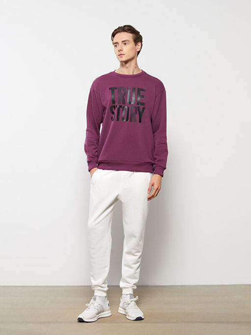 Bisiklet Yaka Uzun Kollu Erkek Sweatshirt