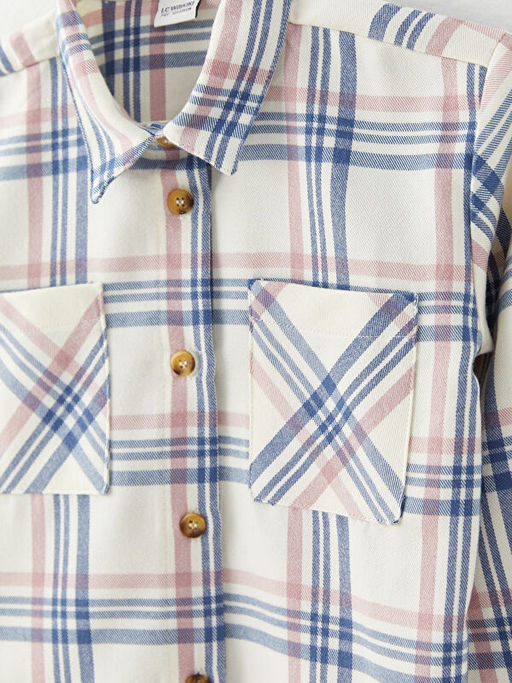 Ekose Uzun Kollu K?z ?ocuk G?mlek Ceket - Waikiki фото 3